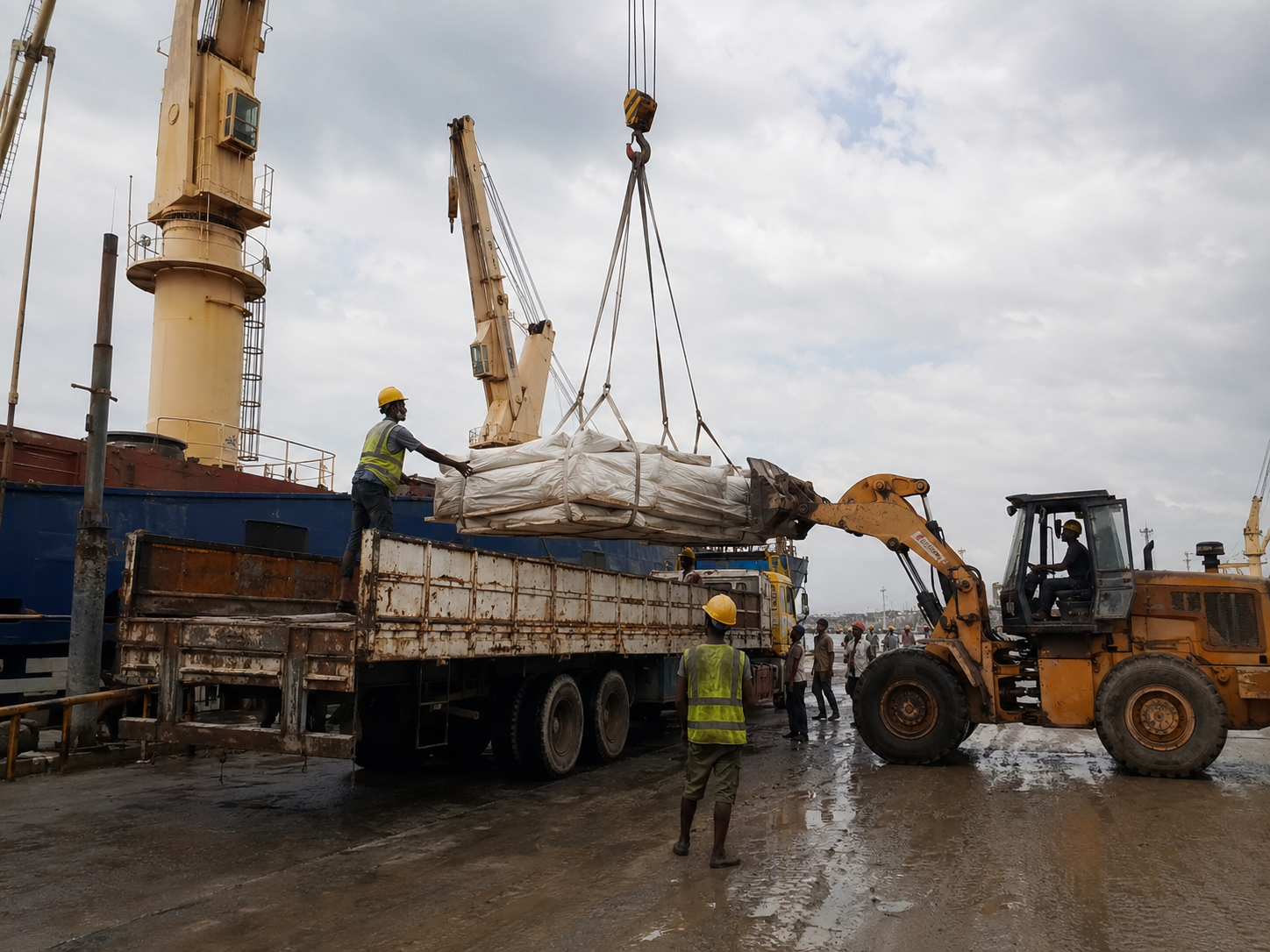 dock side loader/crane operation